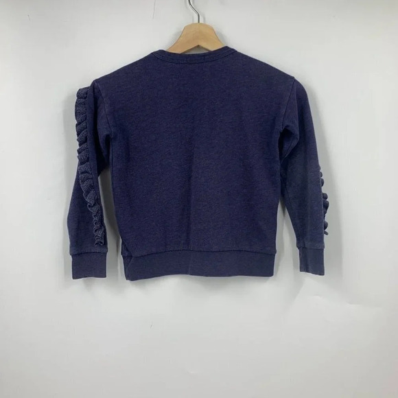 Crewcuts Everyday Girls Ruffle Sleeve Crew Neck Long Sleeve Sweatshirt Size 6-7 - Picture 2 of 9